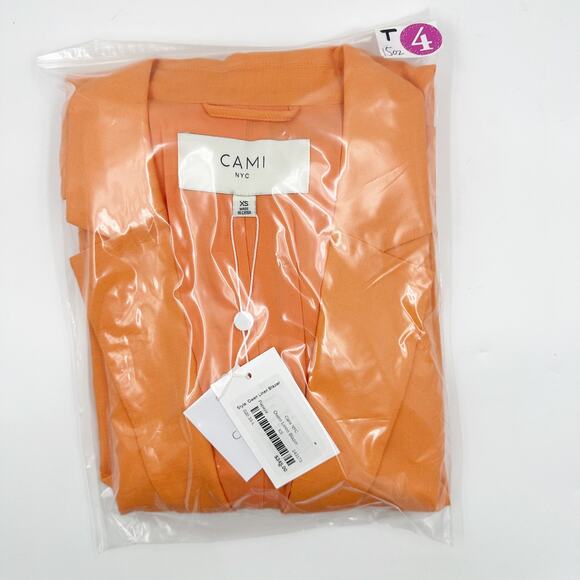 CAMI NYC Owen Linen Button Front Lined Blazer Papaya S20-33-LINEN-PPAYA XS XSmal - Picture 6 of 6